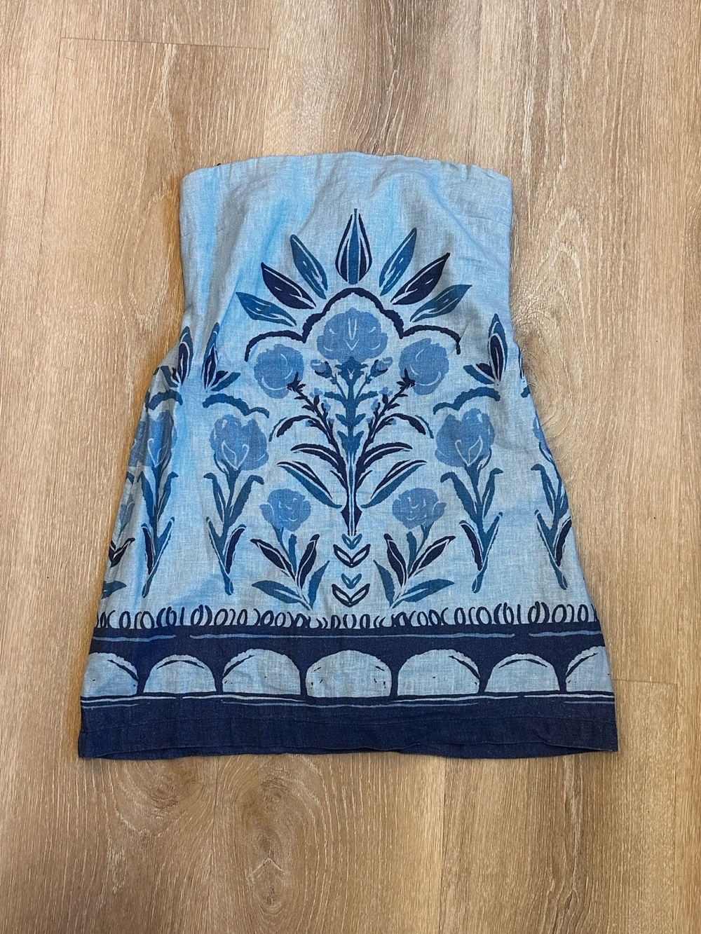 Abercrombie & Fitch Light Blue Strapless Linen Romper